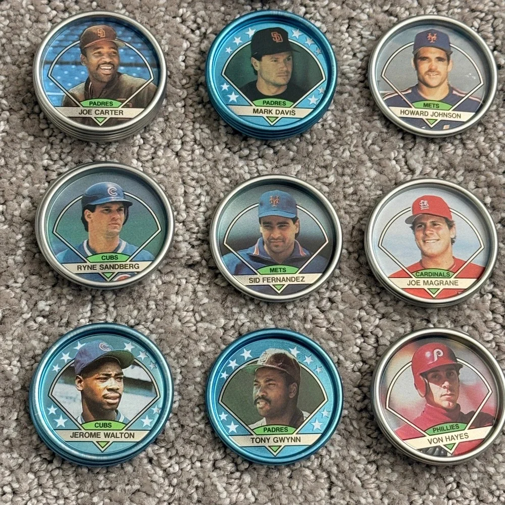 1990 Topps Baseball Coins Lot of 30 Bonds Gwynn Sandberg Vintage Metal MLB2125